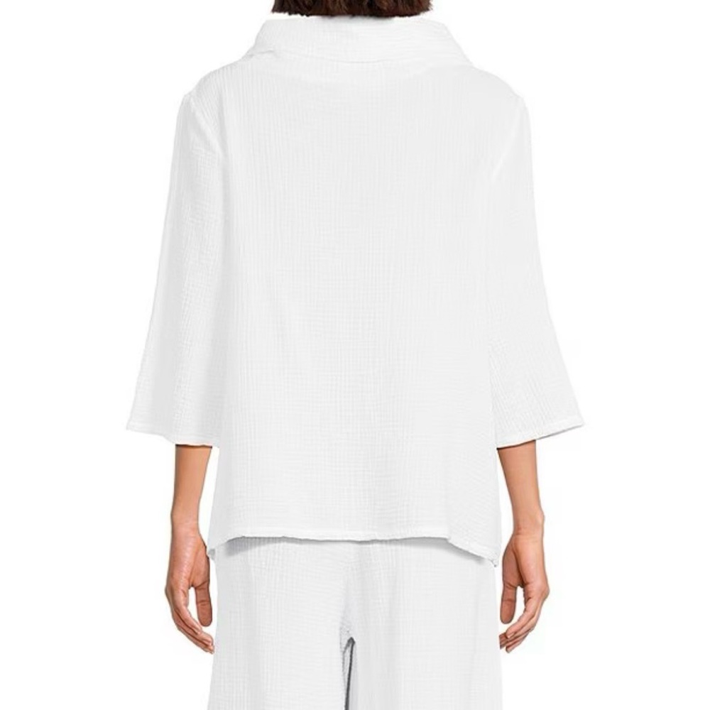 Bryn Walker Etta Cotton Gauze Cowl Neck Top Elbow Sleeves size XL - Picture 2 of 6